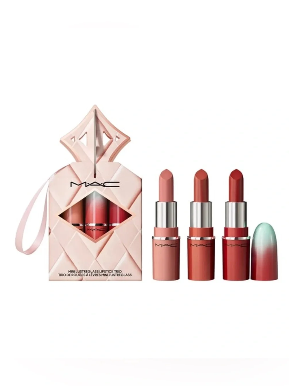 MAC WILDEST GLEAMS Mini Lustreglass Lipstick Trio NEW IN GIFT BOX 0.05 Oz. x 3